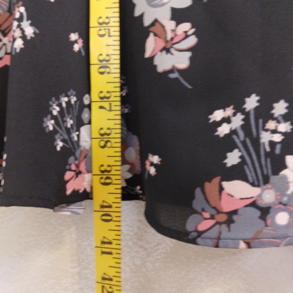 Size 6 Loft Wildflower Flounce Dress Dark Blue - Picture 7 of 13